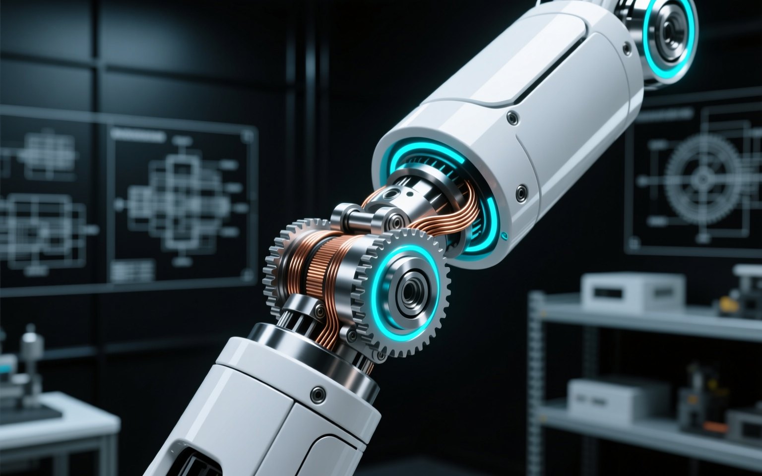 Humanoid robot joint with integrated encoder